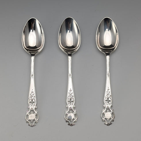 【On Hold】1916 British Antique Pure Silver Tea Spoon Set of 3 Total 55g Walker&Hall